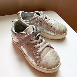 Carter’s Girl silver velcro sneakers size 11 11M